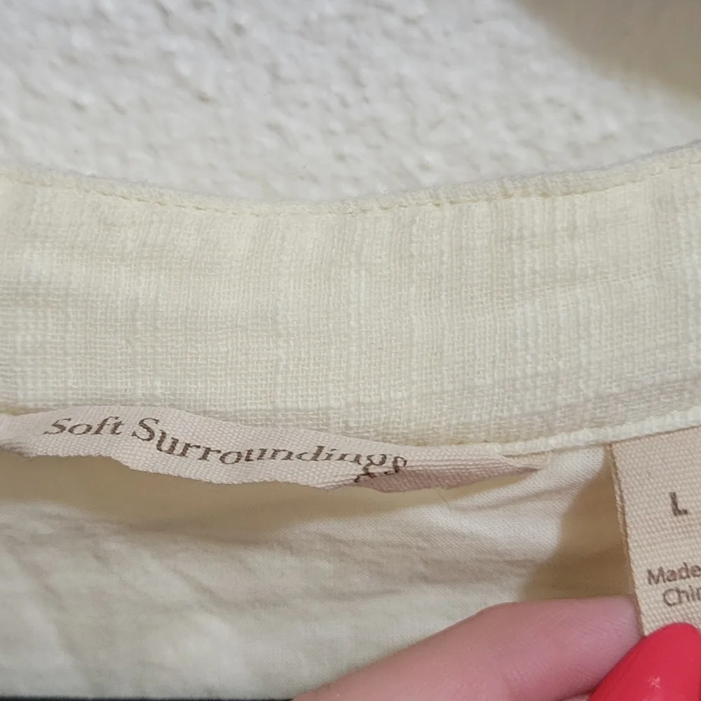 Soft Surroundings Magnolia Cotton Guaze Top - Picture 7 of 7